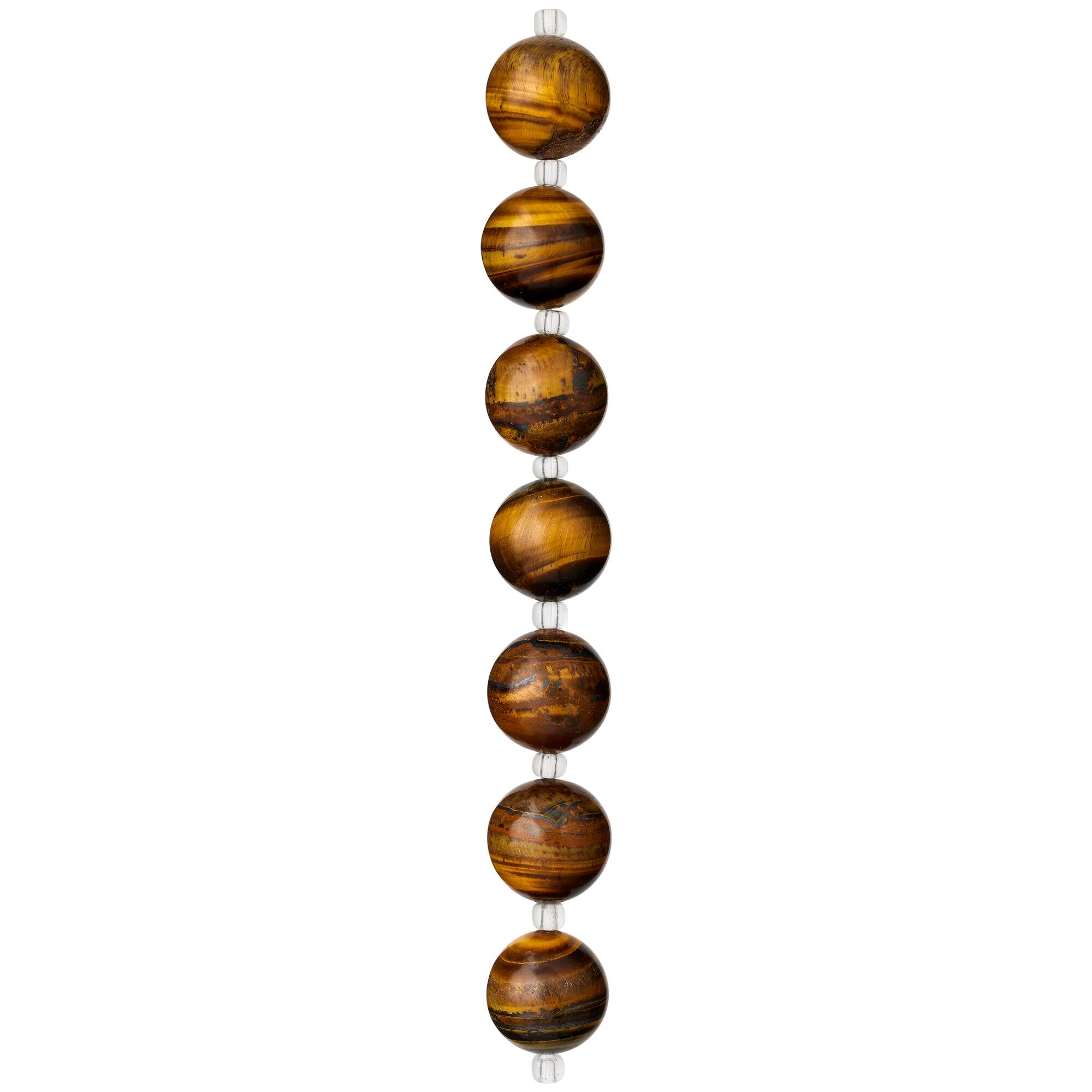 Amber Tiger Eye Round Beads, 14mm by Bead Landing™